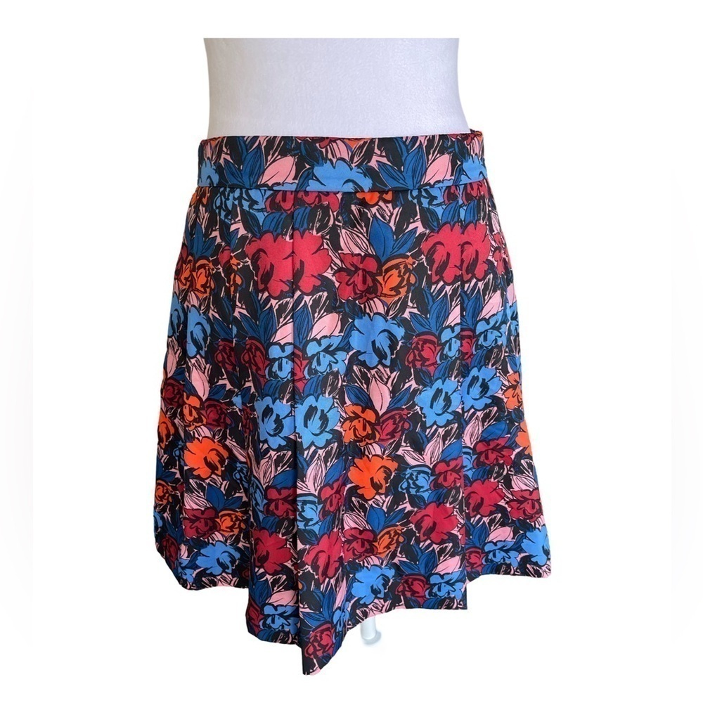 J. Crew Pleated A-Line Floral Skirt Size 8